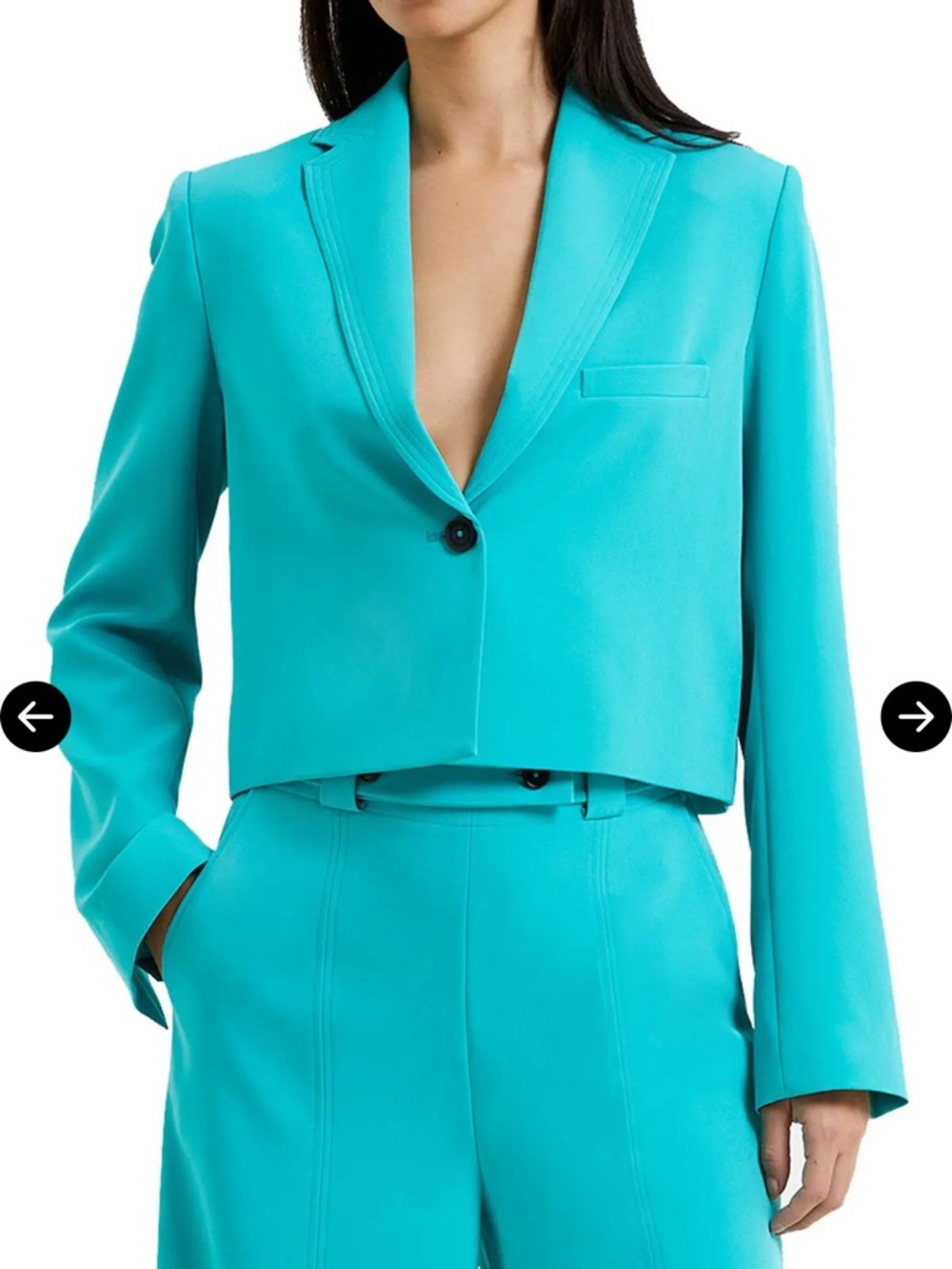 French Connection Echo Crepe One Button Cropped Blazer